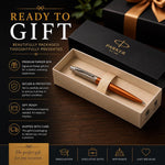 Load image into Gallery viewer, Personalized Parker Jotter Ballpoint Pen, Chelsea Orange, Custom Engraved Pen Set,  Luxury Gift Box
