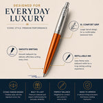 Load image into Gallery viewer, Personalized Parker Jotter Ballpoint Pen, Chelsea Orange, Custom Engraved Pen Set,  Luxury Gift Box
