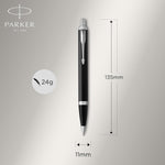 Load image into Gallery viewer, Parker IM Black Chrome Fountain Pen and Ballpoint Pen, Luxury Black Pen Set Gift Box

