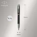Load image into Gallery viewer, Parker IM Black Chrome Fountain Pen and Ballpoint Pen, Luxury Black Pen Set Gift Box
