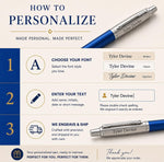 Load image into Gallery viewer, Personalized Parker Jotter Ballpoint Pen, Royal Blue Lacquer, Custom Engraved Gift Box
