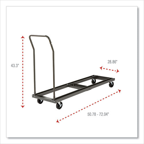 Chair/table Cart, Metal, 600 Lb Capacity, 20.86" X 50.78" To 72.04" X 43.3", Black