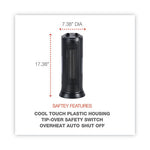 Load image into Gallery viewer, Mini Tower Ceramic Heater, 1,500 W, 7.37 X 7.37 X 17.37, Black
