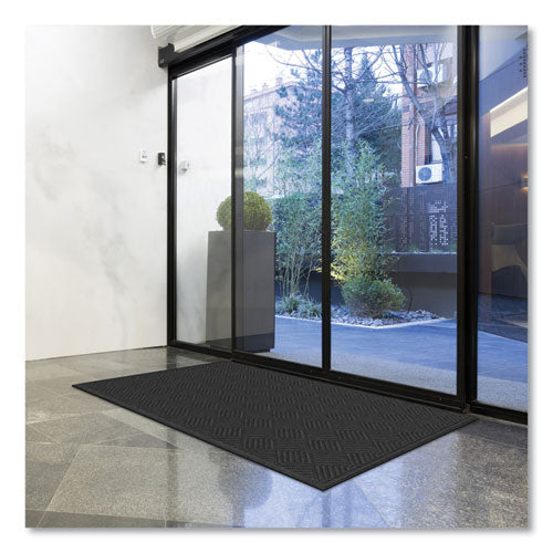 Ecomat Crosshatch Entry Mat, 48 X 27, Charcoal