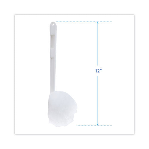 Deluxe Bowl Mop, 12" Handle, 2" Mop Head, White, 25/carton