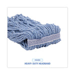 Load image into Gallery viewer, Mop Head, Standard Head, Cotton/synthetic Fiber, Cut-end, #20, Blue, 12/carton
