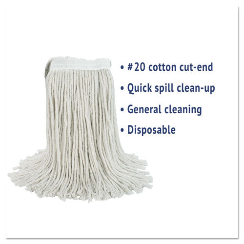 Cut-end Wet Mop Head, Cotton, No. 20, White