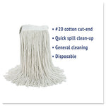 Load image into Gallery viewer, Cut-end Wet Mop Head, Cotton, No. 20, White
