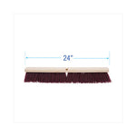 Load image into Gallery viewer, Floor Brush Head, 3.25&quot; Maroon Stiff Polypropylene Bristles, 24&quot; Brush
