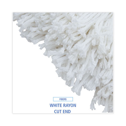 Cut-end Wet Mop Head, Rayon, No. 32, White, 12/carton