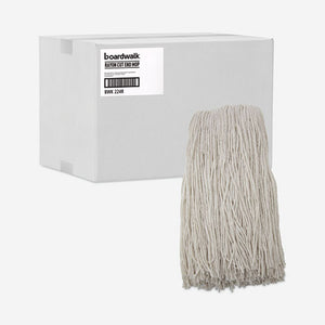 Premium Cut-end Wet Mop Heads, Rayon, 24oz, White, 12/carton