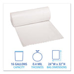 Load image into Gallery viewer, Low-density Waste Can Liners, 16 Gal, 0.4 Mil, 24&quot; X 32&quot;, White, 25 Bags/roll, 20 Rolls/carton
