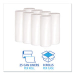 Load image into Gallery viewer, Low-density Waste Can Liners, 30 Gal, 0.6 Mil, 30&quot; X 36&quot;, White, 25 Bags/roll, 8 Rolls/carton
