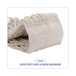 Load image into Gallery viewer, Mop Head, Premium Saddleback Head, Cotton Fiber, 24 Oz, White, 12/carton
