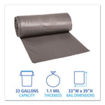 Load image into Gallery viewer, Low-density Waste Can Liners, 33 Gal, 1.1 Mil, 33&quot; X 39&quot;, Gray, 25 Bags/roll, 4 Rolls/carton

