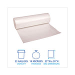 Load image into Gallery viewer, High-density Can Liners, 33 Gal, 14 Mic, 33&quot; X 38&quot;, Natural, 25 Bags/roll, 10 Rolls/carton
