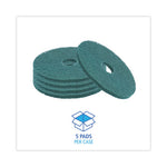Load image into Gallery viewer, Heavy-duty Scrubbing Floor Pads, 16&quot; Diameter, Green, 5/carton
