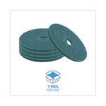 Load image into Gallery viewer, Heavy-duty Scrubbing Floor Pads, 17&quot; Diameter, Green, 5/carton
