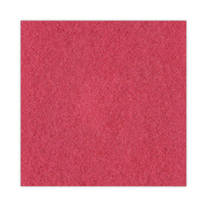 Buffing Floor Pads, 18" Diameter, Red, 5/carton