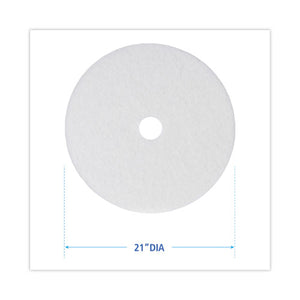 Polishing Floor Pads, 21" Diameter, White, 5/carton
