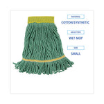 Load image into Gallery viewer, Super Loop Wet Mop Head, Cotton/synthetic Fiber, 5&quot; Headband, Small Size, Green, 12/carton
