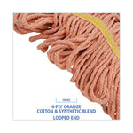 Load image into Gallery viewer, Super Loop Wet Mop Head, Cotton/synthetic Fiber, 5&quot; Headband, Small Size, Orange, 12/carton
