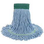 Load image into Gallery viewer, Super Loop Wet Mop Head, Cotton/synthetic Fiber, 5&quot; Headband, Medium Size, Blue
