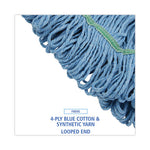 Load image into Gallery viewer, Super Loop Wet Mop Head, Cotton/synthetic Fiber, 1&quot; Headband, Medium Size, Blue
