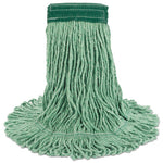 Load image into Gallery viewer, Super Loop Wet Mop Head, Cotton/synthetic Fiber, 5&quot; Headband, Medium Size, Green, 12/carton
