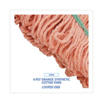 Load image into Gallery viewer, Super Loop Wet Mop Head, Cotton/synthetic Fiber, 5&quot; Headband, Medium Size, Orange, 12/carton
