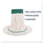Load image into Gallery viewer, Super Loop Wet Mop Head, Cotton/synthetic Fiber, 5&quot; Headband, Medium Size, White, 12/carton
