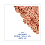 Load image into Gallery viewer, Super Loop Wet Mop Head, Cotton/synthetic Fiber, 5&quot; Headband, Large Size, Orange, 12/carton
