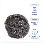 Load image into Gallery viewer, Stainless Steel Scrubber, Large Size, 2.5 X 2.75, Steel Gray, 12/carton
