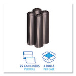 Load image into Gallery viewer, Recycled Low-density Polyethylene Can Liners, 33 Gal, 1.2 Mil, 33&quot; X 39&quot;, Black, 10 Bags/roll, 10 Rolls/carton
