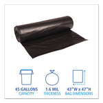 Load image into Gallery viewer, Recycled Low-density Polyethylene Can Liners, 56 Gal, 1.6 Mil, 43&quot; X 47&quot;, Black, 10 Bags/roll, 10 Rolls/carton
