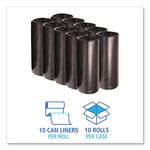 Load image into Gallery viewer, Recycled Low-density Polyethylene Can Liners, 60 Gal, 1.8 Mil, 38&quot; X 58&quot;, Black, 10 Bags/roll, 10 Rolls/carton
