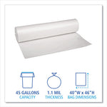 Load image into Gallery viewer, Recycled Low-density Polyethylene Can Liners, 45 Gal, 1.1 Mil, 40&quot; X 46&quot;, Clear, 10 Bags/roll, 10 Rolls/carton
