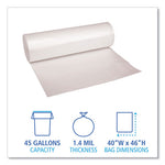 Load image into Gallery viewer, Recycled Low-density Polyethylene Can Liners, 45 Gal, 1.4 Mil, 40&quot; X 46&quot;, Clear, 10 Bags/roll, 10 Rolls/carton
