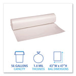 Load image into Gallery viewer, Recycled Low-density Polyethylene Can Liners, 56 Gal, 1.4 Mil, 43&quot; X 47&quot;, Clear, 10 Bags/roll, 10 Rolls/carton
