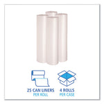 Load image into Gallery viewer, Recycled Low-density Polyethylene Can Liners, 56 Gal, 1.4 Mil, 43&quot; X 47&quot;, Clear, 10 Bags/roll, 10 Rolls/carton
