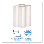 Load image into Gallery viewer, Recycled Low-density Polyethylene Can Liners, 60 Gal, 1.4 Mil, 38&quot; X 58&quot;, Clear, 10 Bags/roll, 10 Rolls/carton
