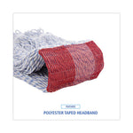 Load image into Gallery viewer, Mop Head, Floor Finish, Wide, Rayon/polyester, Large, White/blue, 12/carton
