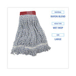 Load image into Gallery viewer, Mop Head, Floor Finish, Wide, Rayon/polyester, Large, White/blue, 12/carton
