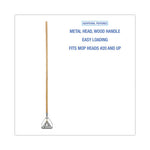 Load image into Gallery viewer, Quick Change Metal Head Wooden Mop Handle, Junior, 0.88&quot; Dia X 54&quot;, Natural

