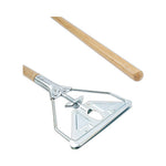 Load image into Gallery viewer, Screw Clamp Metal Head Wooden Mop Handle, #20+, 1.13&quot; Dia X 62&quot;, Natural
