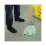 Load image into Gallery viewer, Spring Grip Metal Head Mop Handle For Most Mop Heads, Wood, 60&quot;, Natural
