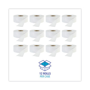 Jrt Jr. Bath Tissue, Jumbo, Septic Safe, 1-ply, White, 3.3" X 2,000 Ft, 12/carton