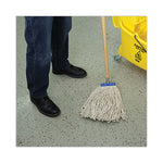 Load image into Gallery viewer, Cut-end Lie-flat Wet Mop Head, Cotton, 16oz, White, 12/carton
