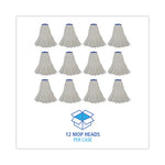Load image into Gallery viewer, Cut-end Lie-flat Wet Mop Head, Rayon, 16oz, White, 12/carton
