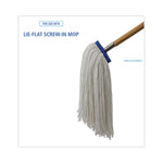 Load image into Gallery viewer, Cut-end Lie-flat Wet Mop Head, Rayon, 16oz, White, 12/carton
